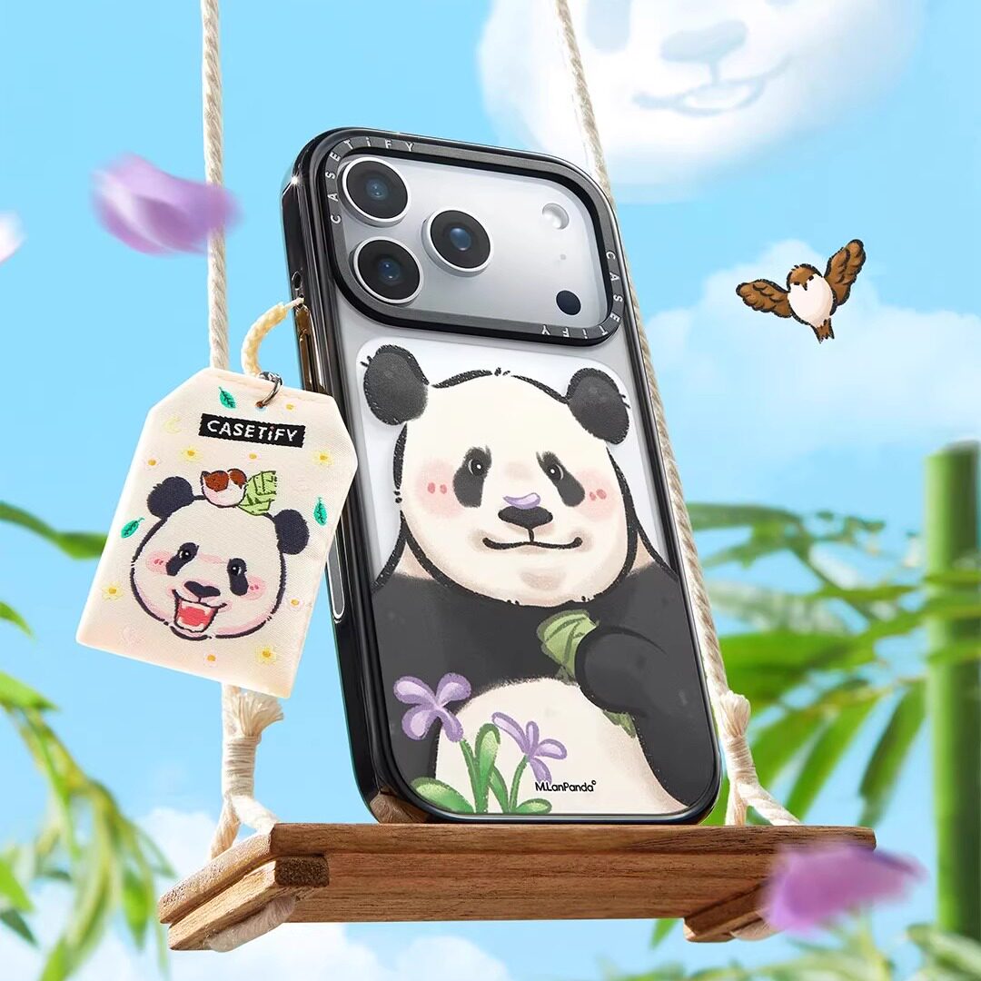 现货CASETiFY联名熊猫萌兰大脸手机壳适用苹果iPhone17ProMax/Air/16/15/14/13Plus镜面磁吸保护套防摔三太子