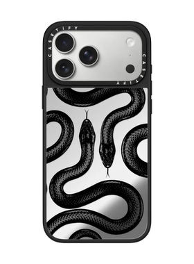 现货CASETiFY黑色大王蛇手机壳适用苹果iPhone17ProMax/Air/16/15/14/13Plus镜面磁吸保护套防摔时尚印花潮牌
