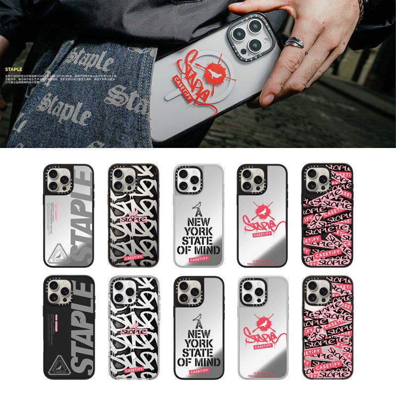 现货CASETiFY联名STAPLE纽约街头时装品牌手机壳适用苹果iPhone16ProMax磁吸15/14/13涂鸦喷绘12限量保护套潮