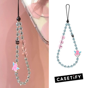 现货CASETiFY恋人蓝调爱神串珠手机链甜美时尚手腕带挂绳挂件吊饰