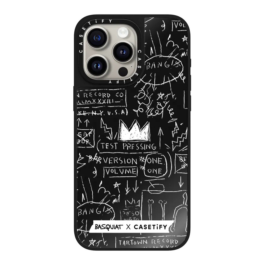Basquiat x CASETiFY巴斯奎特联名手机壳适用苹果iPhone16ProMax磁吸手机壳15保护套14/13黑色涂鸦个性潮牌12