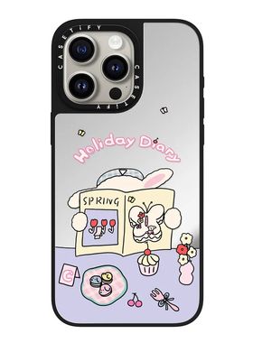 现货CASETiFY联名小菜狗Nikioooo假期日记适用苹果iPhone15ProMax/14/13/12Plus/Mini镜面磁吸手机壳保护套潮