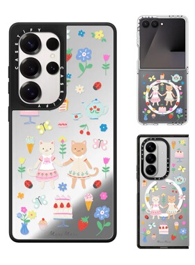 现货CASETiFY联名Meri Meri小猫俱乐部手机壳适用samsung三星S25/24Ultra+Z Flip/Fold7/6/5镜面磁吸保护套潮