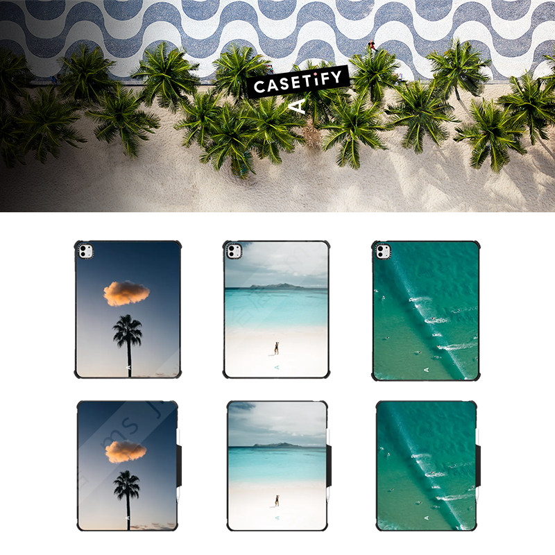 CASETiFY艺术家Aquabumps海岸风光平板电脑保护套适用苹果iPad10.9"Pro13/12.9/11寸Air4/5代M2/3/4壳mini6潮