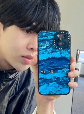 CASETiFY漂浮的人适用苹果iPhone17ProMax手机壳16保护套15磁吸magsafe潮14全包Air防摔小众艺术家蓝色油画风