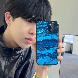 CASETiFY漂浮的人适用苹果iPhone17ProMax手机壳16保护套15磁吸magsafe潮14全包Air防摔小众艺术家蓝色油画风