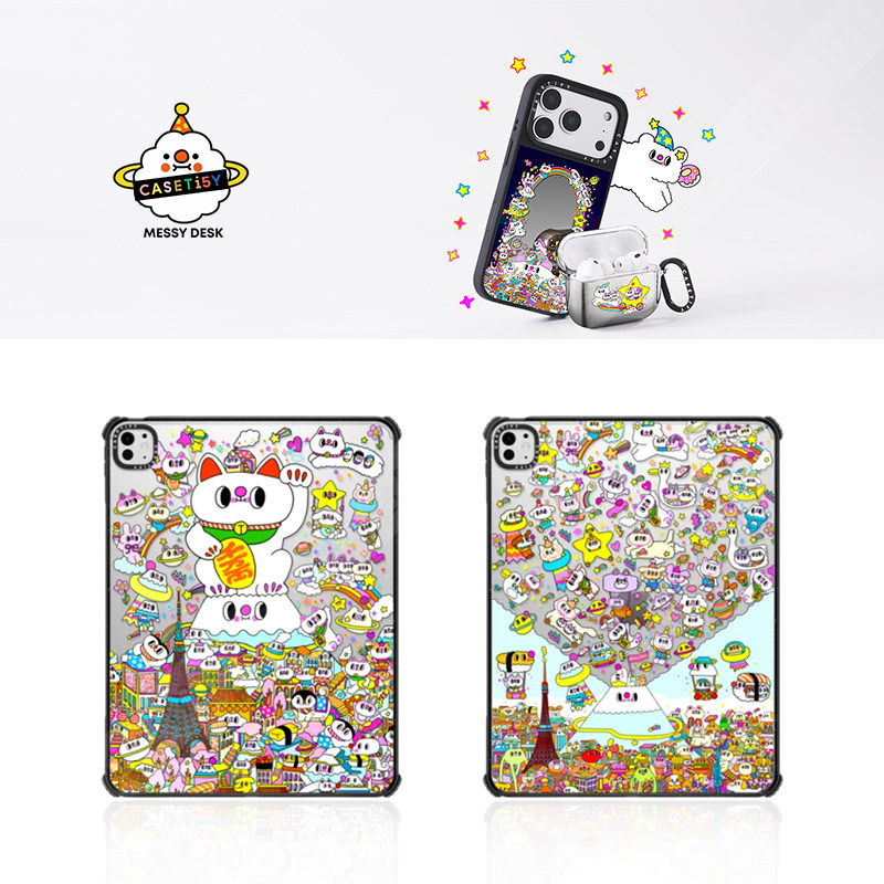 CASETiFY艺术家Messy Desk平板电脑保护套适用苹果iPad10.9Pro13/12.9/11寸Air4/5代M2/3/4壳mini6防摔卡通潮