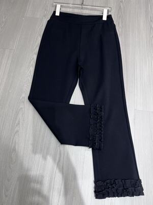 南油Li+欧洲站026春夏新款欧韩下摆拼木耳边宽松休闲显瘦微喇裤女