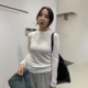 小立领打底半高领打底衫 widelia十三行老板娘秋冬新长袖 T恤女9585