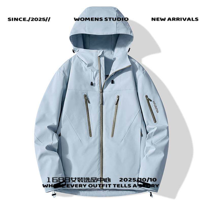 泰康华利安新款侣冲锋衣户外单层风衣外套男薄款透气防风登山徒步