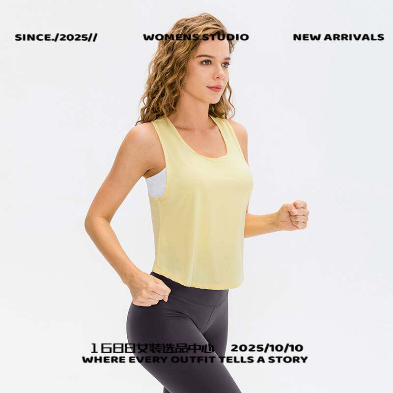 广州劲客体育运动套装新款瑜伽运动背心女 宽松透气跑步罩衫无袖