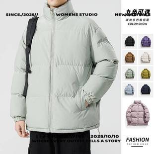 石狮市独登恒创棉衣男冬季新款纯色立领宽松加厚面包服韩版青年休