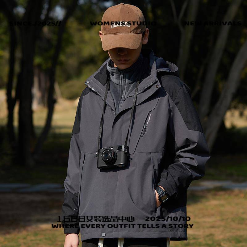广越服饰户外冲锋衣三合一防水防风可拆卸营夹克机能登山服山系侣
