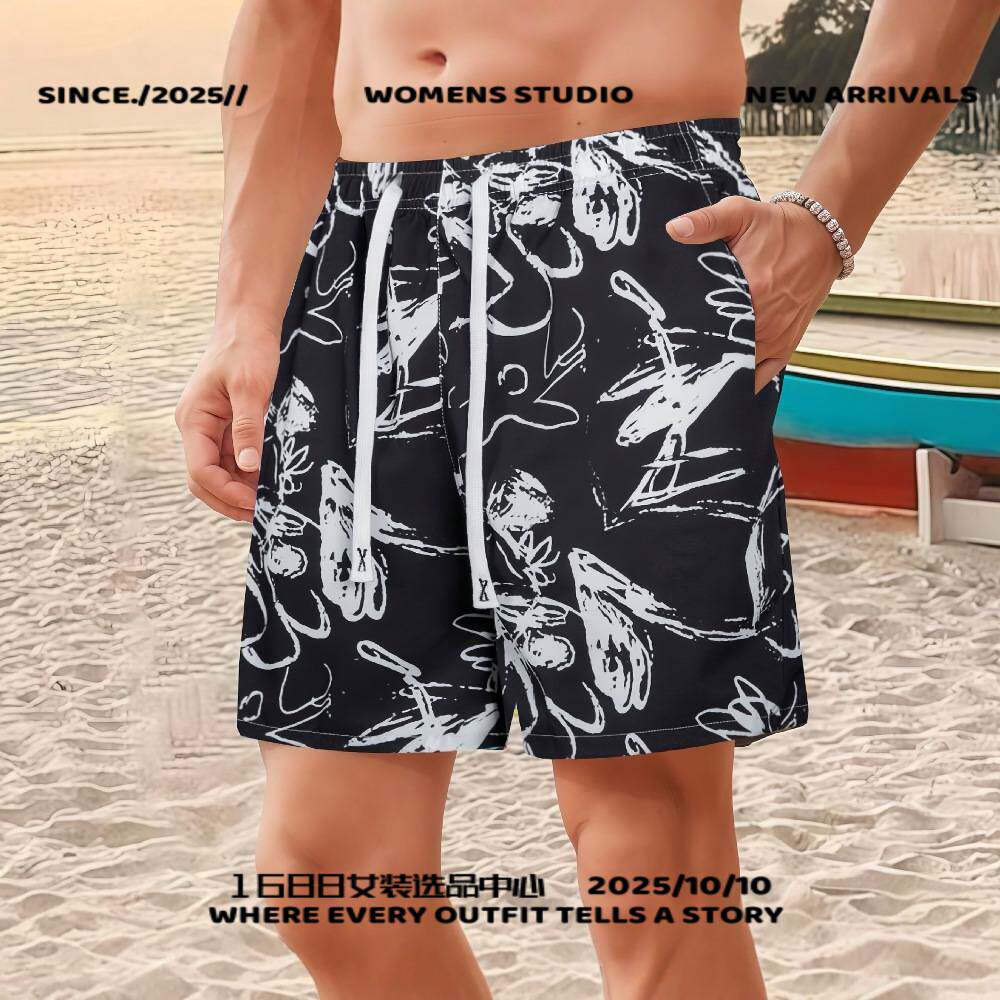 三门冲锋衣女沙滩裤薄夏季五分裤潮流新款宽松速干休闲运动男士时