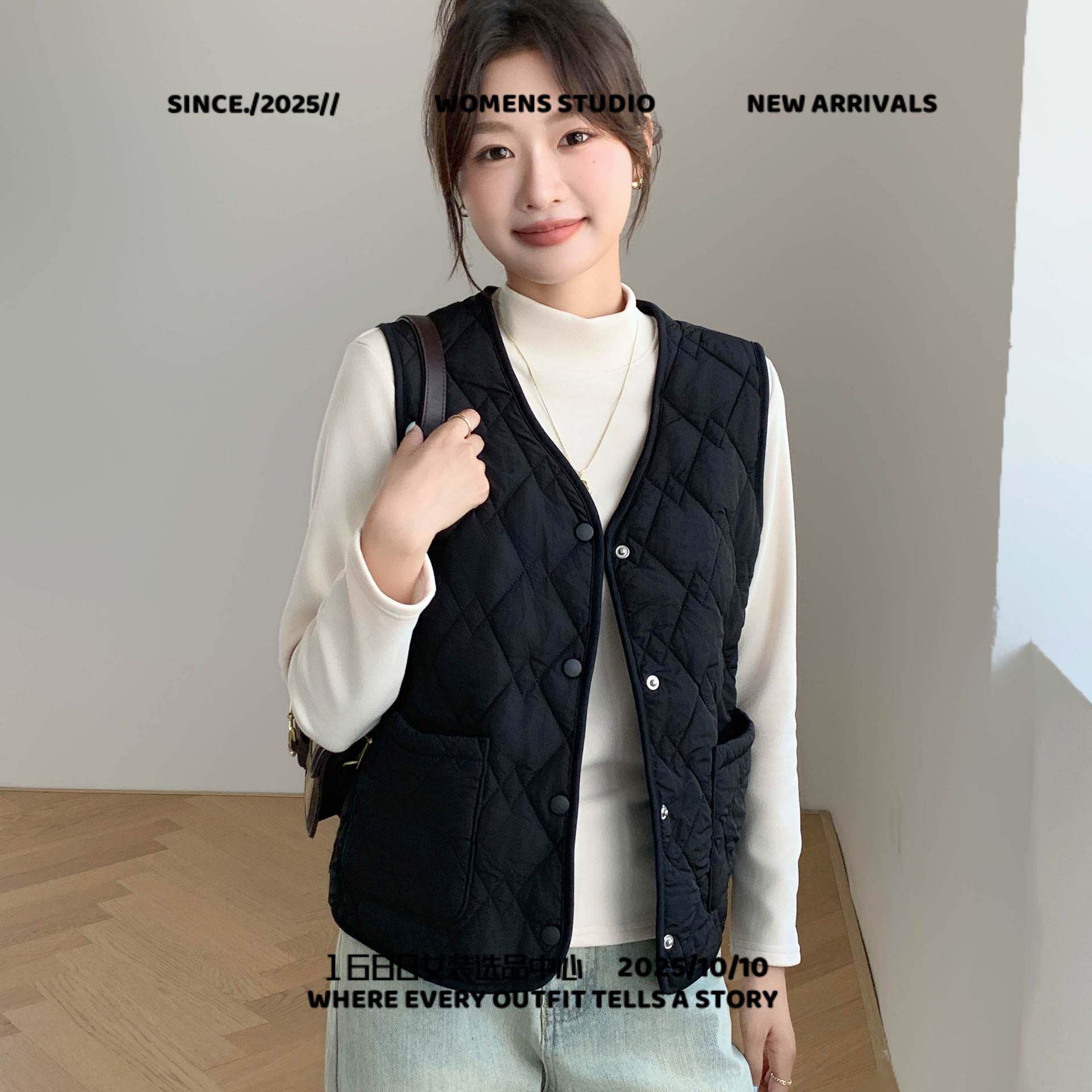 扬州奇妙屋服饰带口袋马甲女秋冬季加绒保暖背心外穿休闲运动内搭