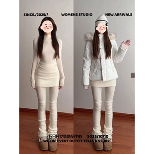 苏州东展羽绒服饰中长款外套打底衫德绒加绒加厚服内搭秋冬季修身