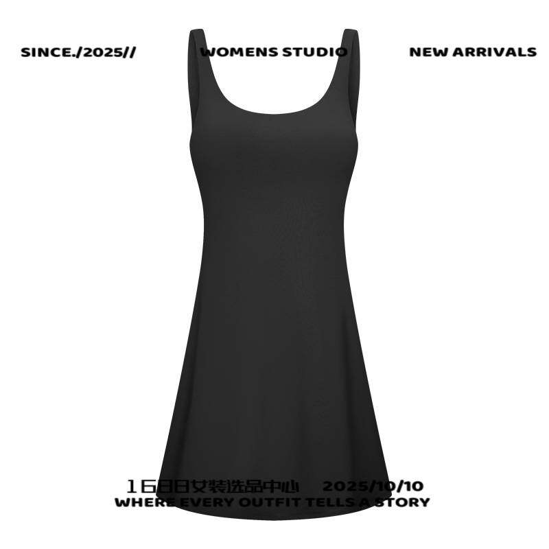 彤桦服饰春款假两件防走光网球裙 高弹舒适带胸垫运动户外瑜伽服