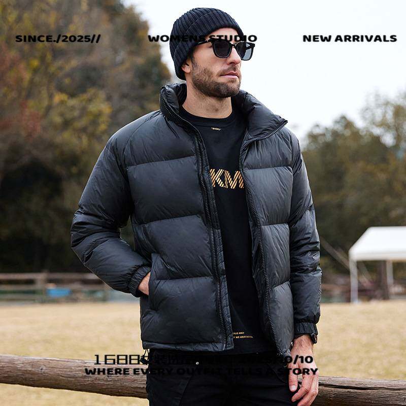 平湖厂家直销羽绒服秋冬季立领男装棉服加厚男士冬装棉袄青年棉衣