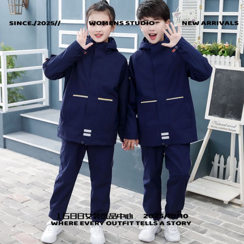 中小学儿童新款冲锋衣可拆卸短袖两件套舒适透气保暖防寒