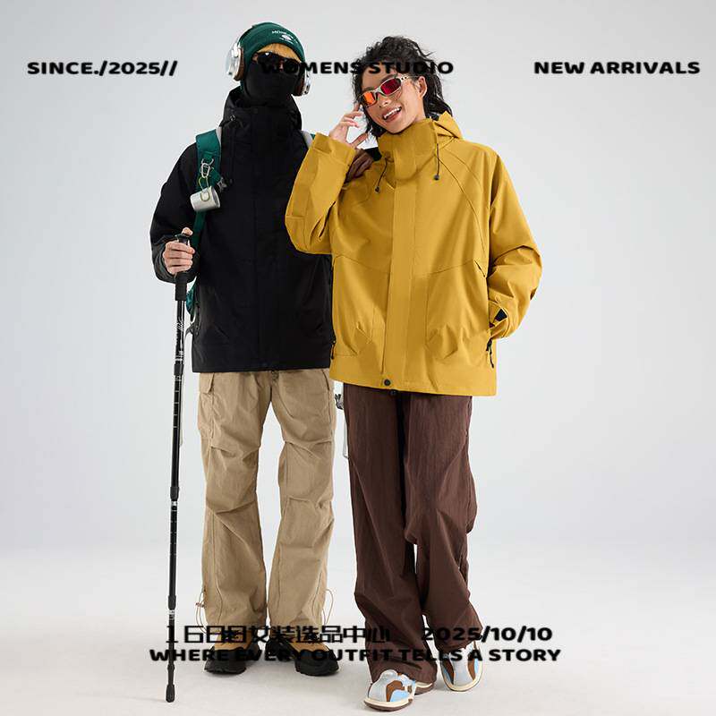 泉州奔潮防晒衣直销冲锋衣户外三合一男女款外套旅游户外三防可印