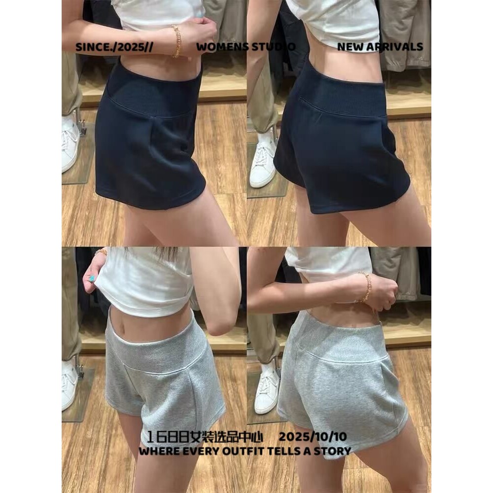 义乌市星菱服饰灰色低腰运动短裤女夏季外穿辣妹小个子阔腿裤美式