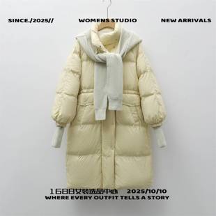 石狮市浪印户外平湖驰新白鸭绒冬季新款宽松中长款外套连帽可拆卸