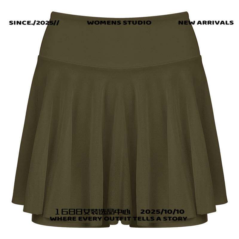 初之雯速干短裤春款瑜伽服女防走光羽球网球裙运动半身短裙户外跑