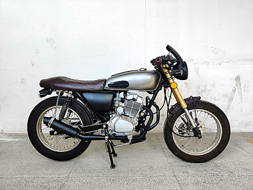 CG125摩托车复古改装不锈钢消声器 野狼静音回压排气管 GP款排气