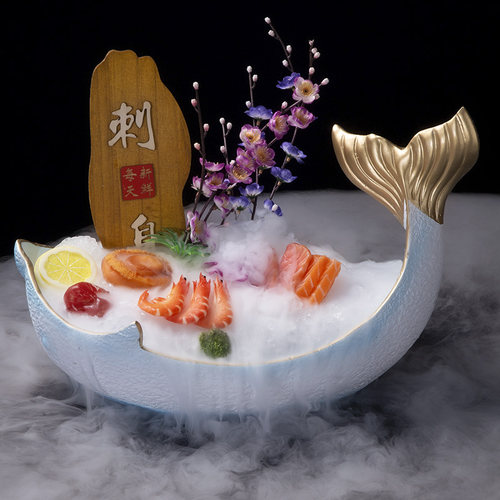 刺身造姿海鲜海豚动物造型意境