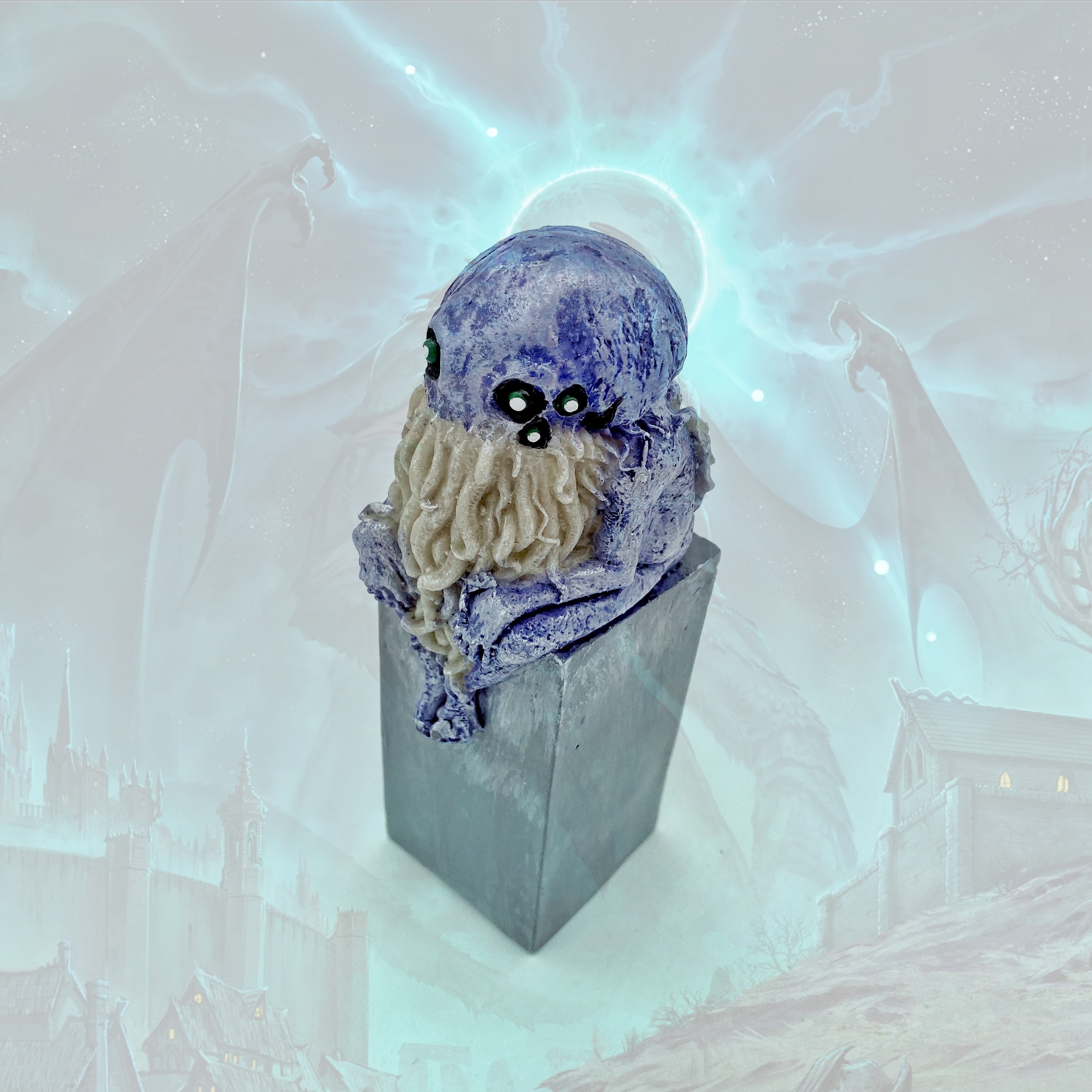 旧日克苏鲁不可名状手办暗黑神话摆件雕像亚拉克鲁鱼缸布景模型大