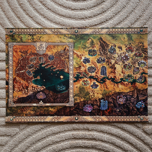 博德之门地图油画鼠标垫阿斯代伦色子骰子周边手办模型跑团桌游牌