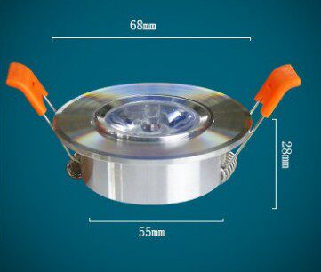 12Vled天花灯1w低压射灯直流/交流24V36V电瓶机床开孔55牛眼灯