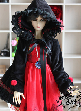 bid娃衣  黑色外衣   抹胸蕾丝裙  黑网袜  单出  浅紫娃衣9028