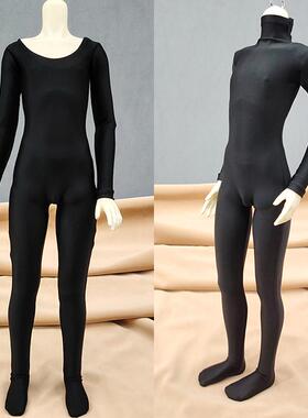新款黑色连体打底衣bjd瑜伽服圆领高领拉链款色牢度高满78包邮