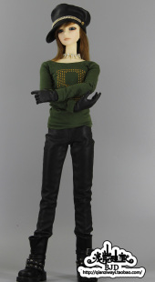 雏菊30皮裤 黑色弹力pu皮短裤 id75 子 SD裤 bjd娃娃皮裤