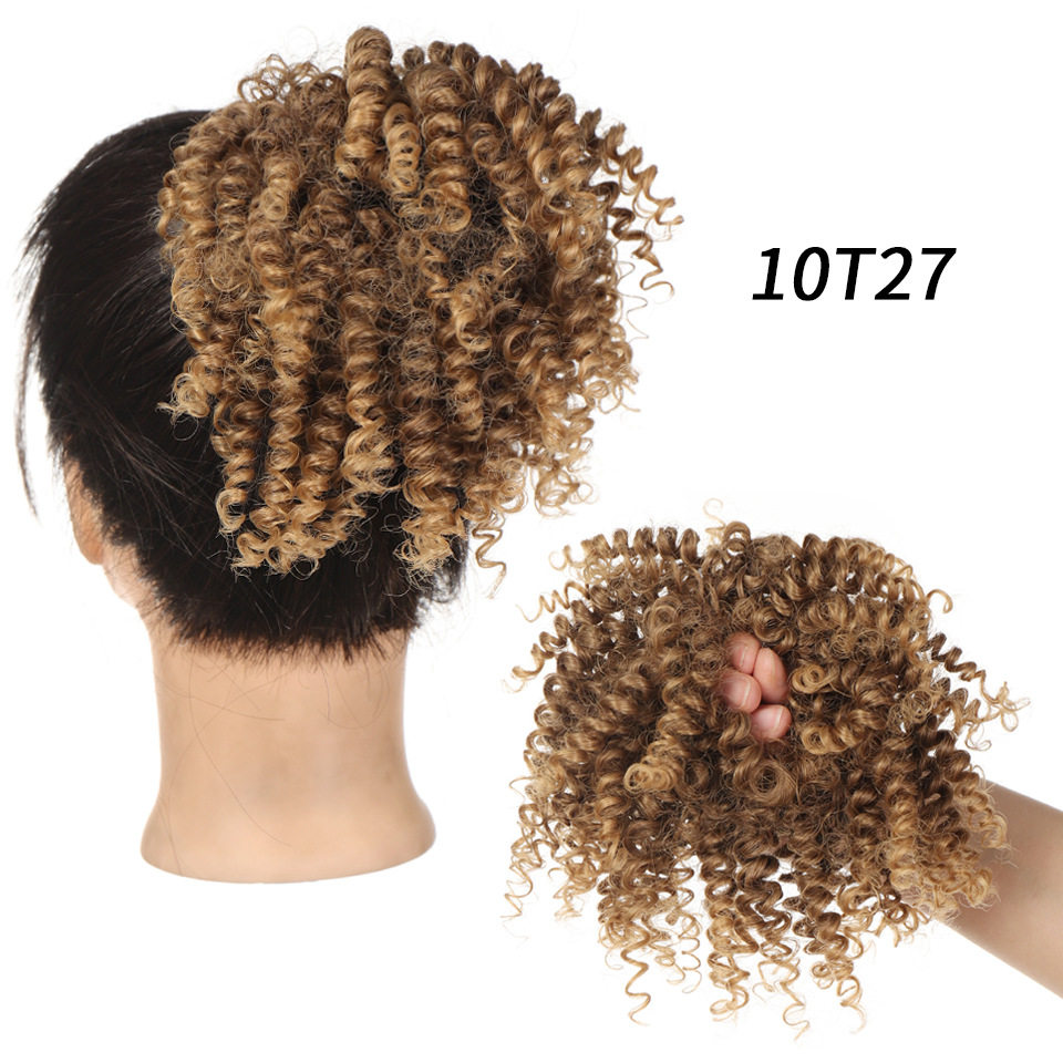 螺丝卷非洲小卷女士假发圈马尾假发圈kinky curl Ponytail
