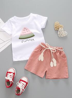 Summer tshirt Shirt Shorts For Kids Set Baby girl girls 2pcs