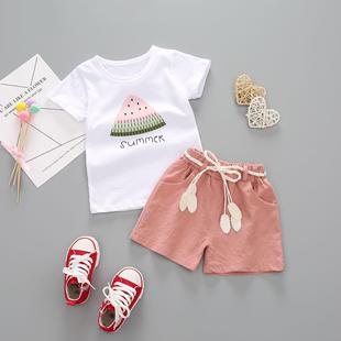 Summer tshirt Shirt Shorts For Kids Set Baby girl girls 2pcs