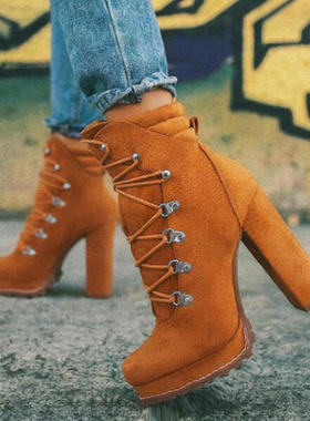 Boots Women high heels Shoes Ladies Winter Fashion Plus Size