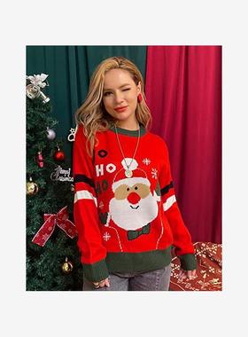 Ugly Christmas Sweater Women Ladies Knitwear Tops Clothes 23
