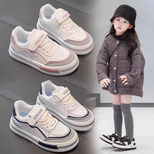 真皮女童鞋春秋款学生小白鞋板鞋2025新款夏款轻便百搭女孩运动鞋