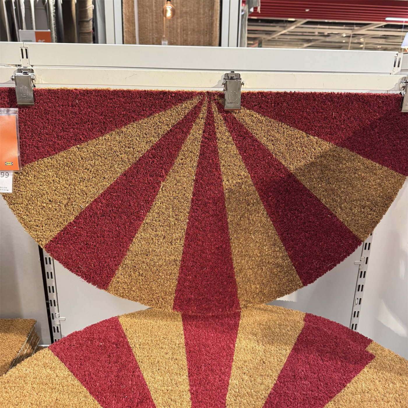 IKEA宜家 云芬特 门垫入户地垫换鞋垫家用脚垫半圆形状圣诞节装饰