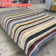 IKEA宜家 艾尤斯伯 短绒地毯手工制作羊毛材质加厚彩色条纹大地毯