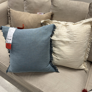 IKEA宜家 瓦卡辛 抱枕套沙发靠垫套纯色简约柔软方形50x50厘米