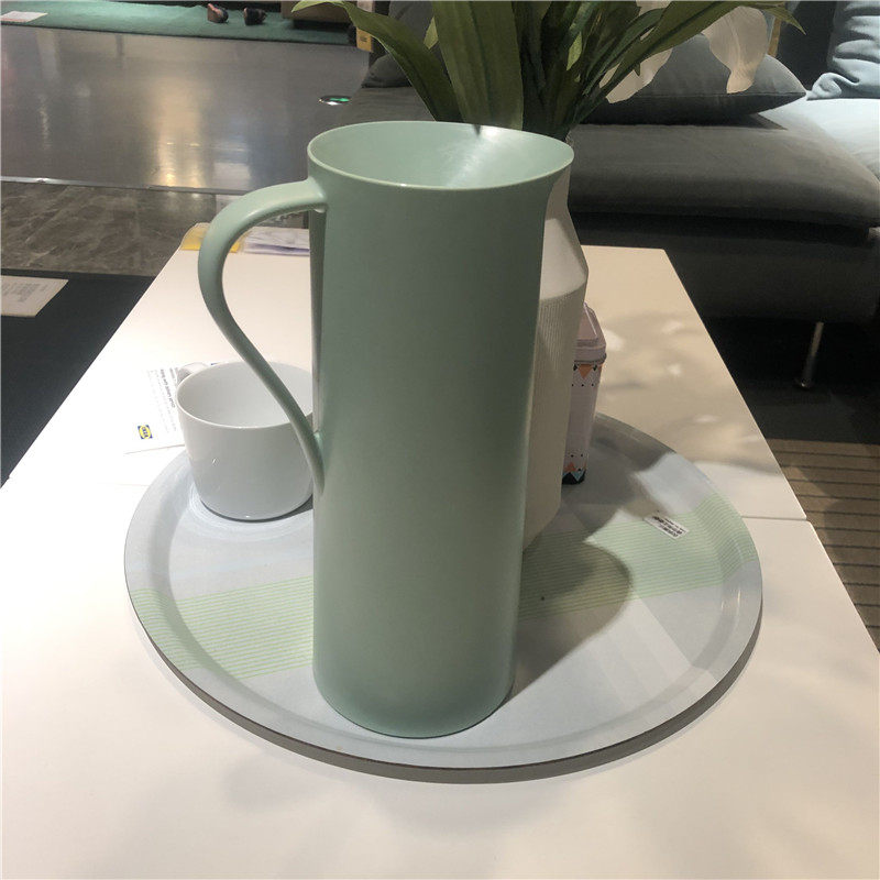 IKEA宜家 比胡德 保温壶保温瓶绿色简约精致1公升保温水壶热水壶