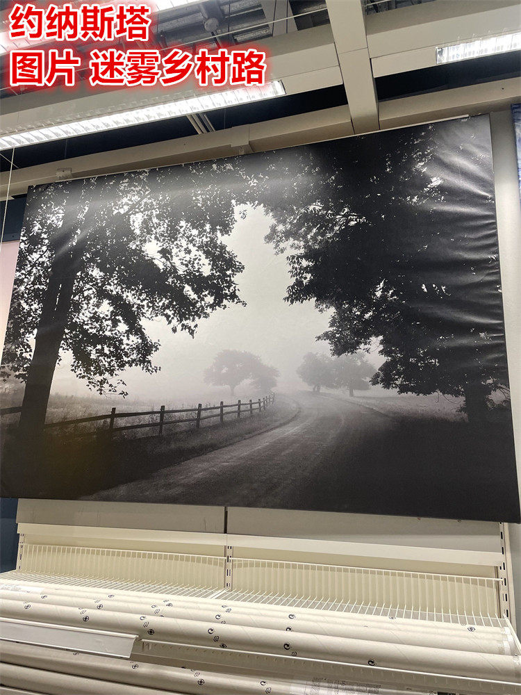 IKEA宜家 约纳斯塔 图片迷雾乡村路装饰画墙壁挂画简约风景画图