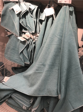 IKEA宜家  维克夫亚德 毛巾浅蓝色浴巾纯棉简约毛巾擦脸小方巾