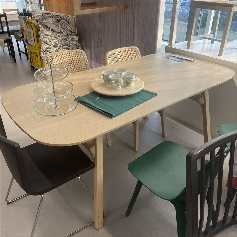 IKEA宜家代购餐桌 沃斯罗 用餐桌北欧简约轻奢客厅桌子180x90厘米