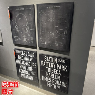 IKEA宜家 皮亚特 图片装饰画墙壁挂画蓝图和英文字母温馨装扮画框