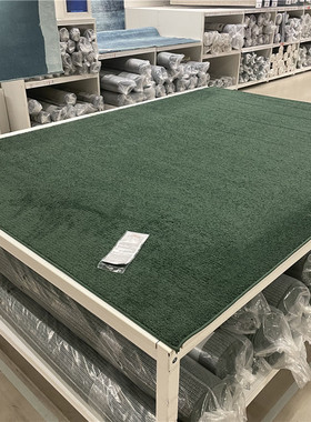 IKEA宜家 斯波拉 短绒地毯客厅沙发茶几卧室床边简约深绿色地毯